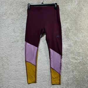 Janji Burgundy, Pink, and Mustard Colorblock Leggings